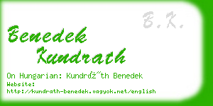 benedek kundrath business card